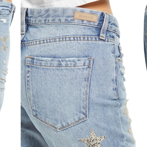 Blank NYC Snake Star Patch Crop Jean's 24 NWT - Picture 6 of 15